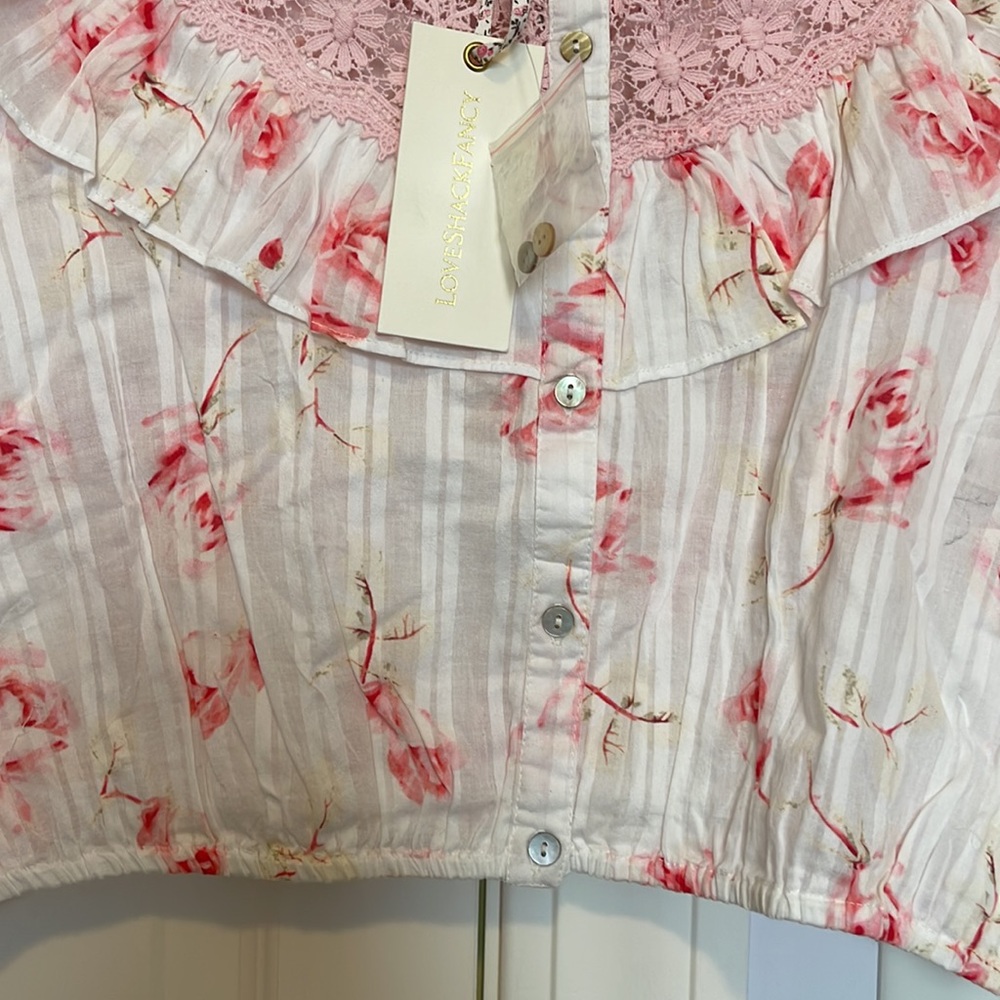 Love Shack Fancy Ruffle Crop Top - Picture 7 of 7